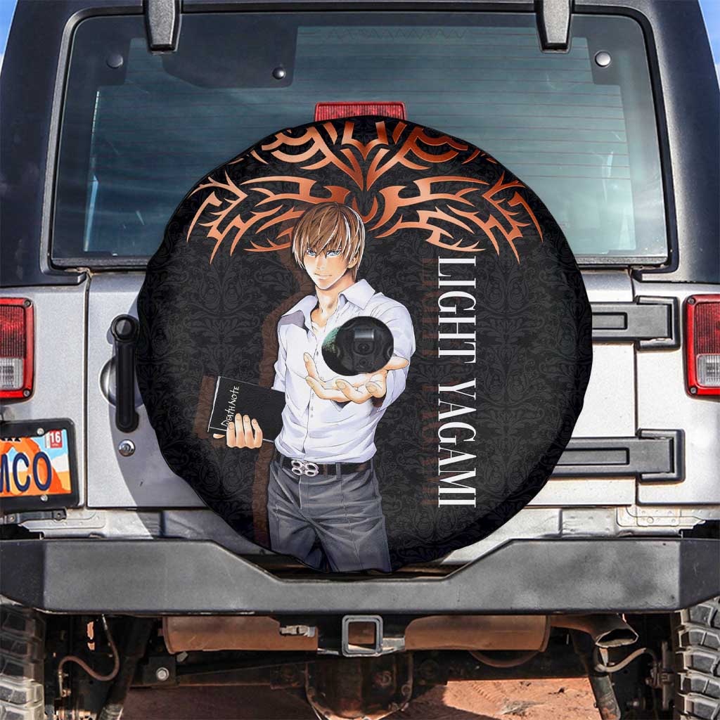 Light Yagami Death Note Spare Tire Cover Tribal Anime Fusion Style