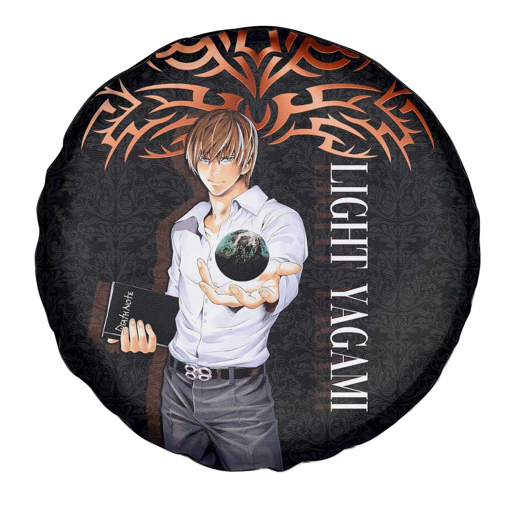 Light Yagami Death Note Spare Tire Cover Tribal Anime Fusion Style
