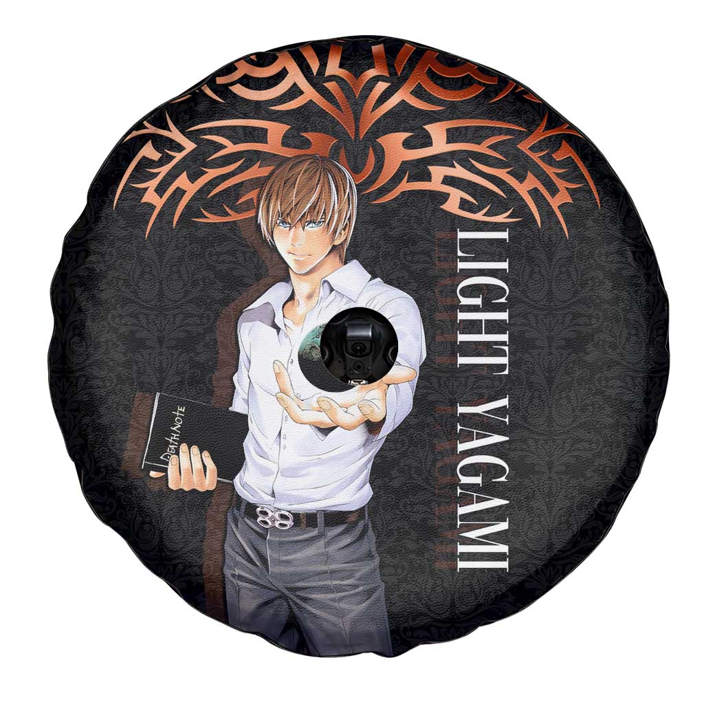 Light Yagami Death Note Spare Tire Cover Tribal Anime Fusion Style