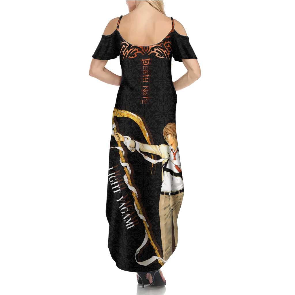 Light Yagami Death Note Summer Maxi Dress Tribal Anime Fusion Style