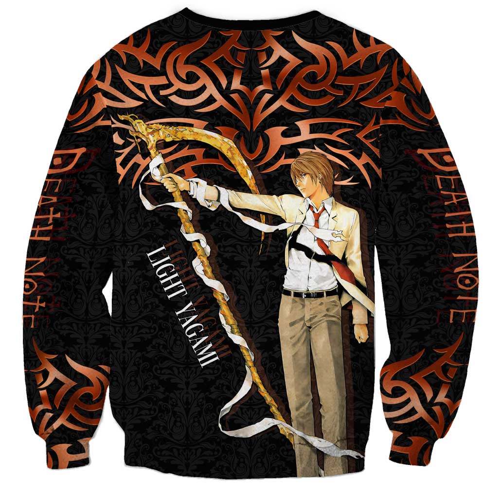 Light Yagami Death Note Sweatshirt Tribal Anime Fusion Style