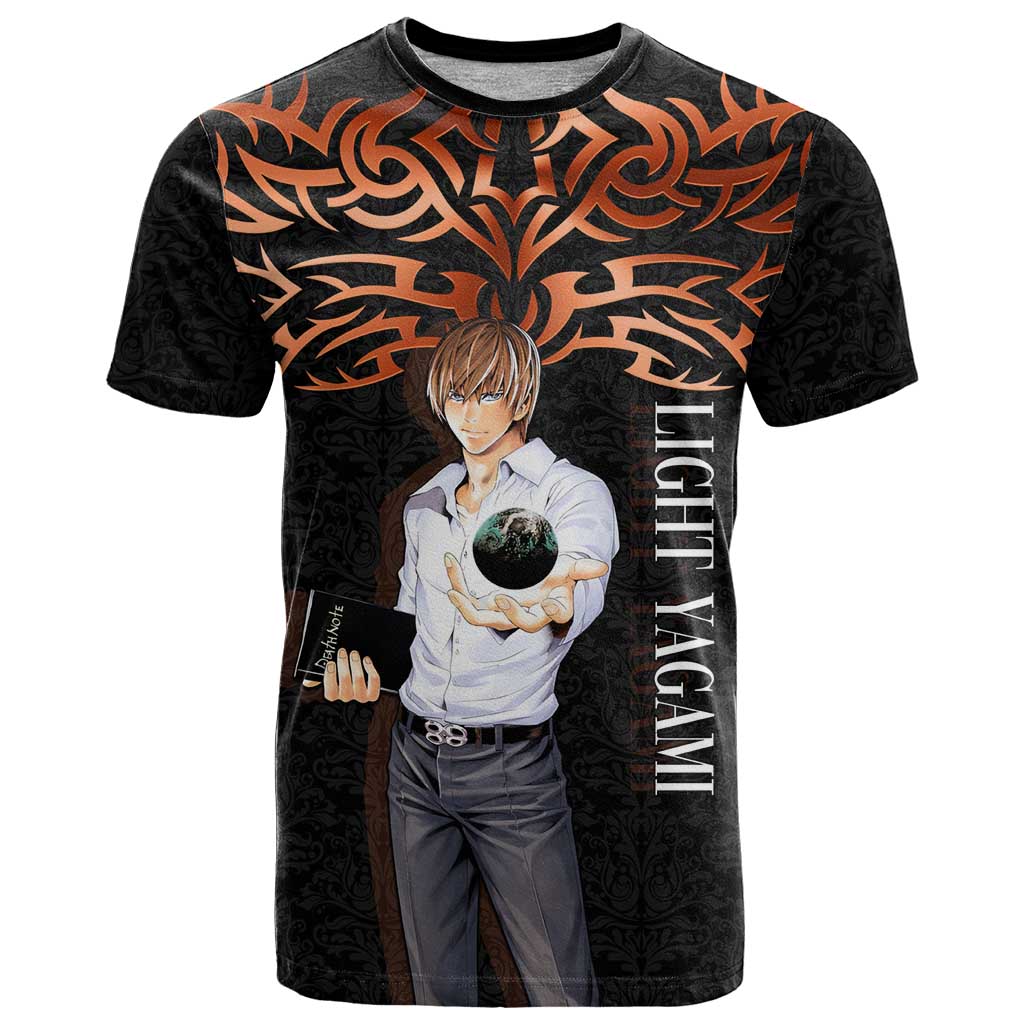 Light Yagami Death Note T Shirt Tribal Anime Fusion Style