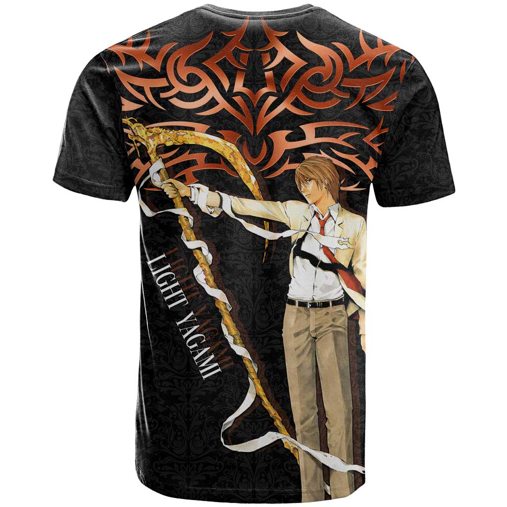 Light Yagami Death Note T Shirt Tribal Anime Fusion Style