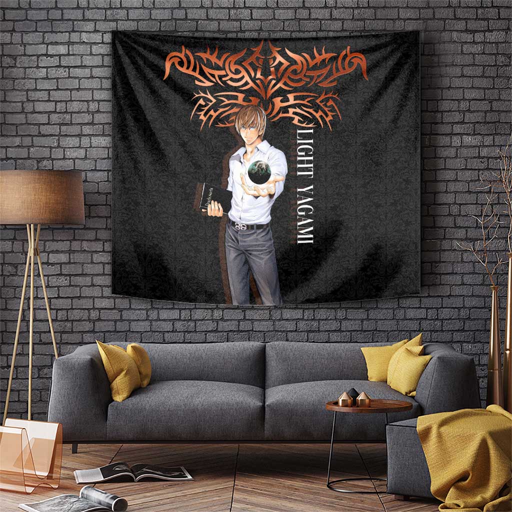Light Yagami Death Note Tapestry Tribal Anime Fusion Style
