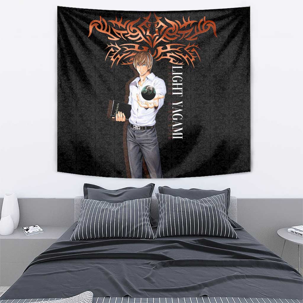 Light Yagami Death Note Tapestry Tribal Anime Fusion Style