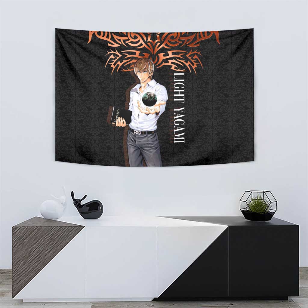 Light Yagami Death Note Tapestry Tribal Anime Fusion Style
