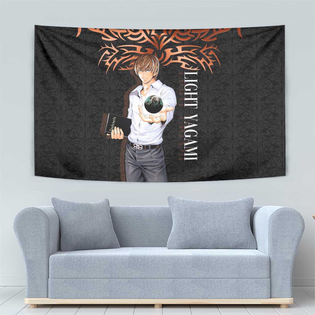 Light Yagami Death Note Tapestry Tribal Anime Fusion Style