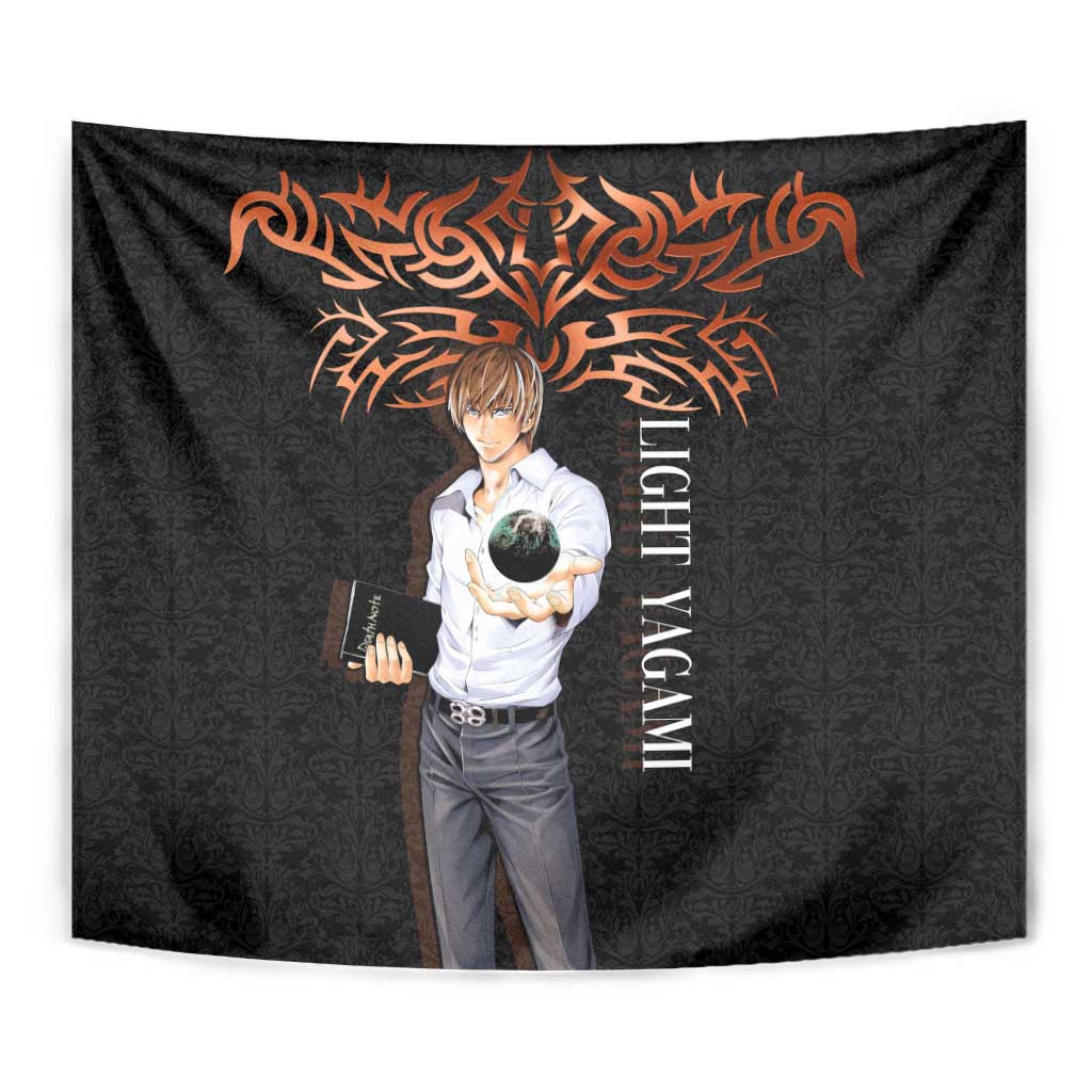 Light Yagami Death Note Tapestry Tribal Anime Fusion Style