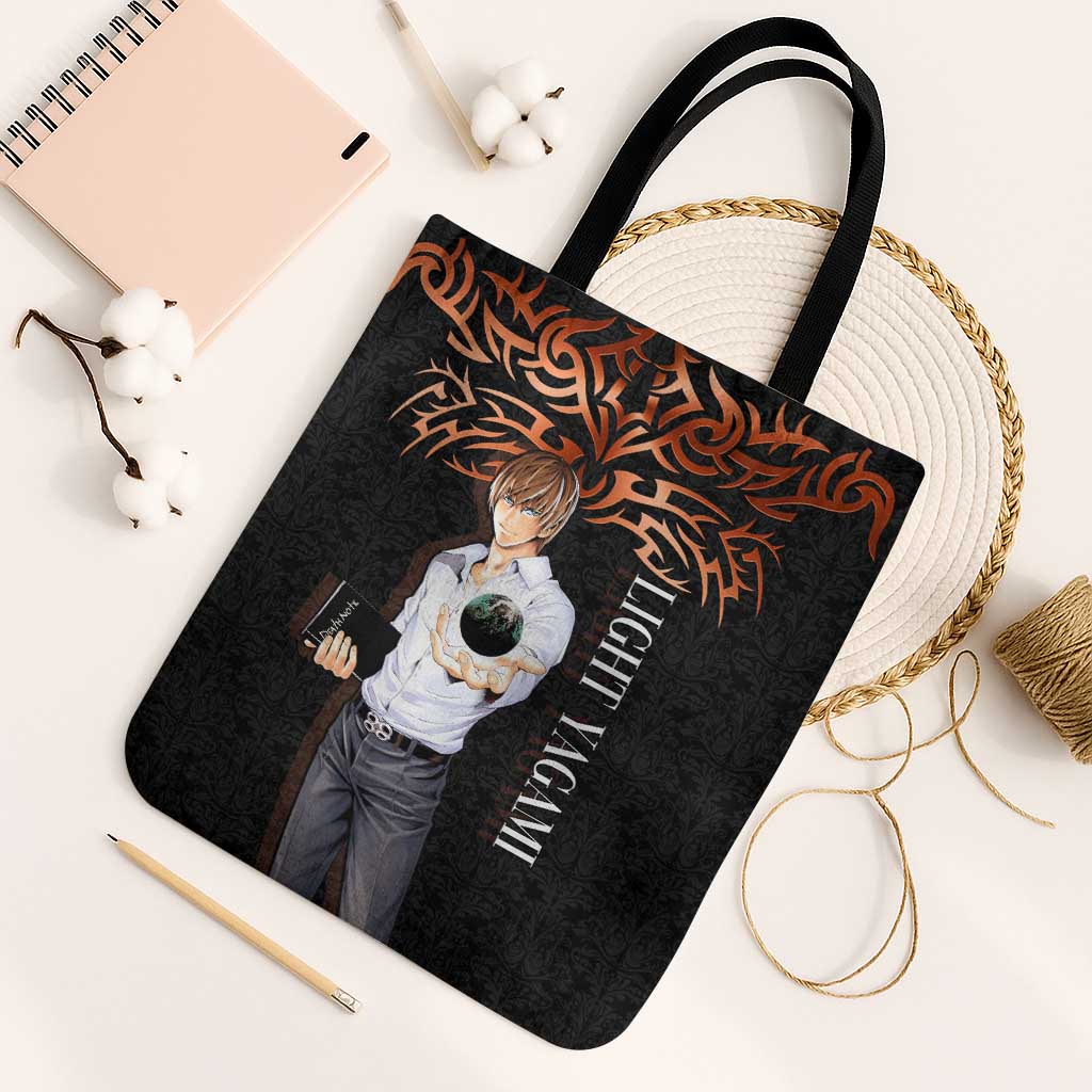 Light Yagami Death Note Tote Bag Tribal Anime Fusion Style