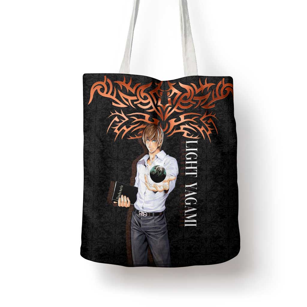 Light Yagami Death Note Tote Bag Tribal Anime Fusion Style