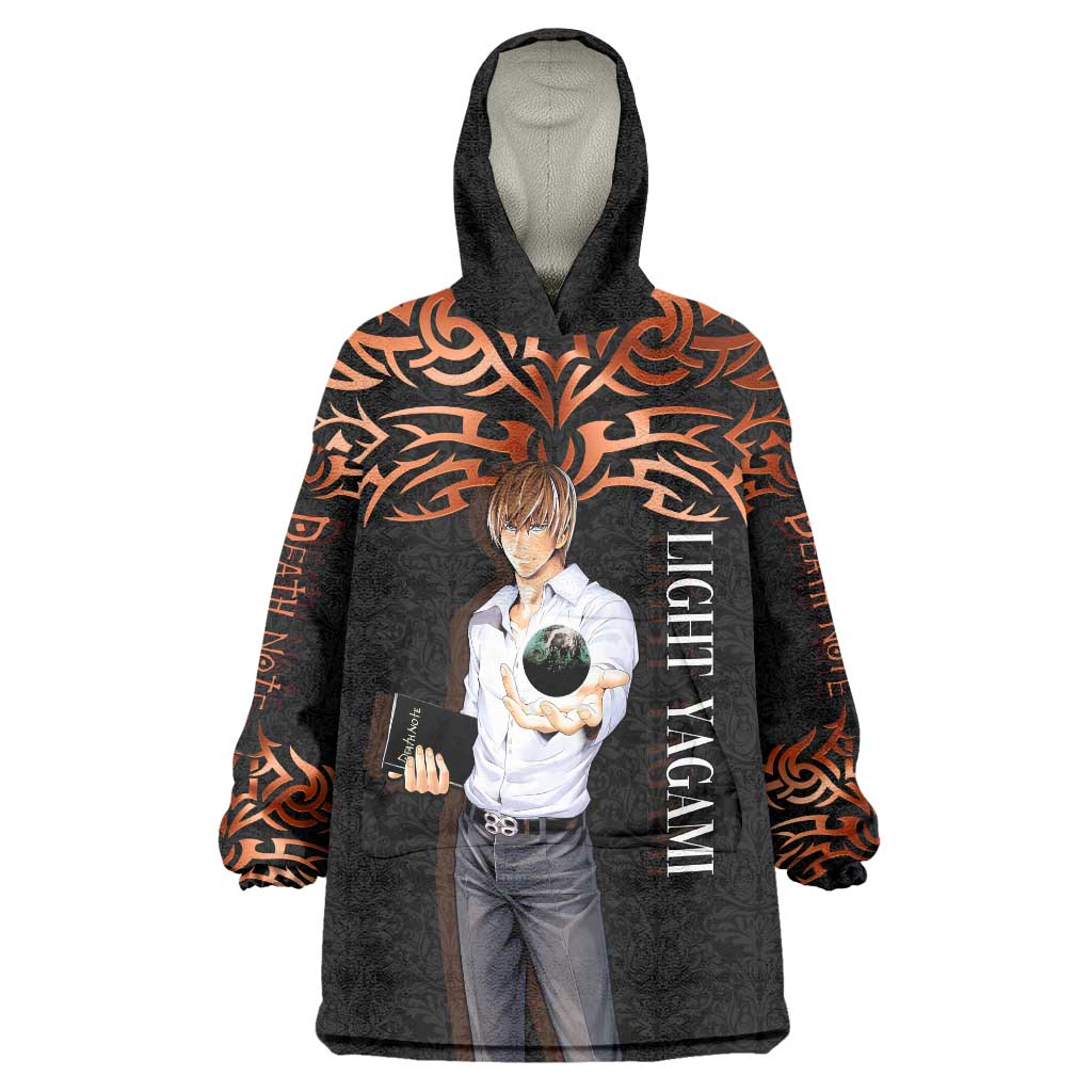 Light Yagami Death Note Wearable Blanket Hoodie Tribal Anime Fusion Style