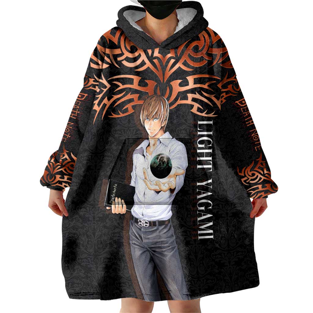 Light Yagami Death Note Wearable Blanket Hoodie Tribal Anime Fusion Style
