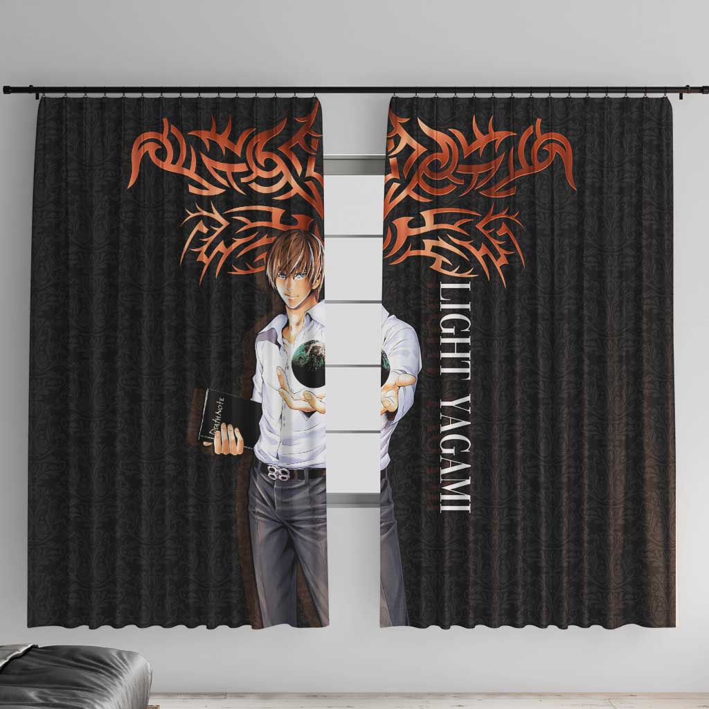 Light Yagami Death Note Window Curtain Tribal Anime Fusion Style
