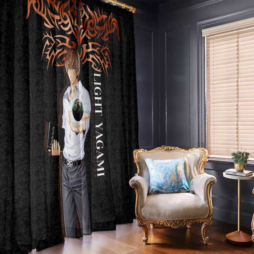 Light Yagami Death Note Window Curtain Tribal Anime Fusion Style
