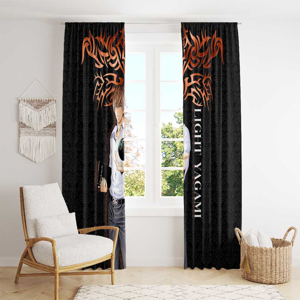 Light Yagami Death Note Window Curtain Tribal Anime Fusion Style