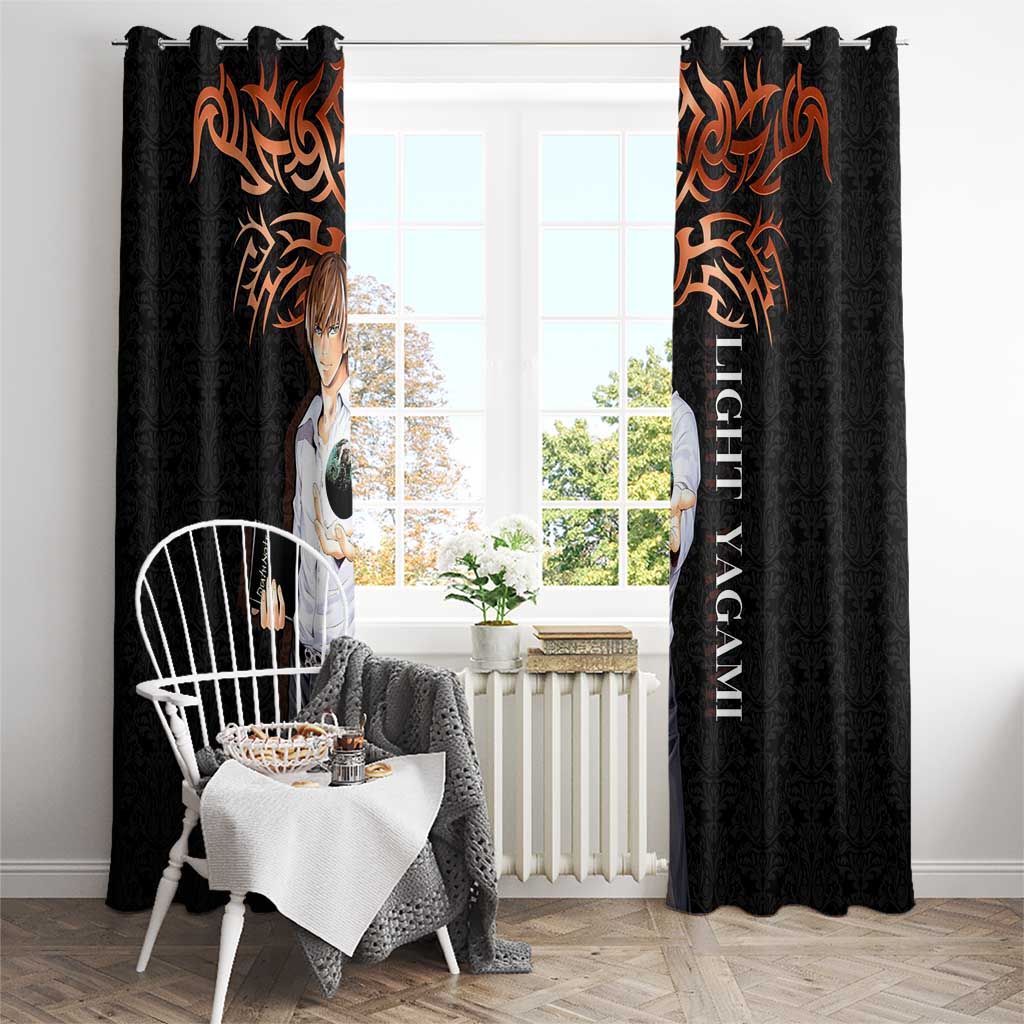 Light Yagami Death Note Window Curtain Tribal Anime Fusion Style