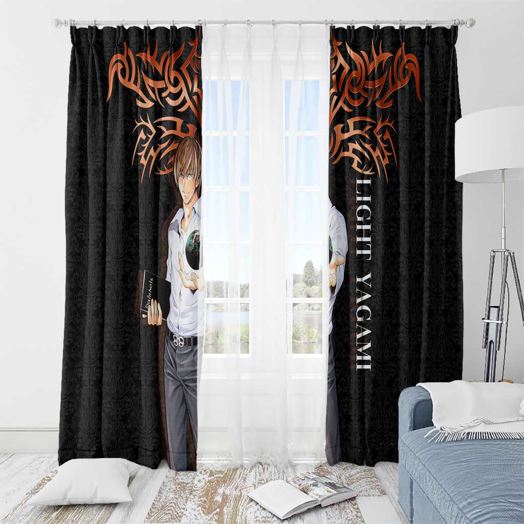 Light Yagami Death Note Window Curtain Tribal Anime Fusion Style