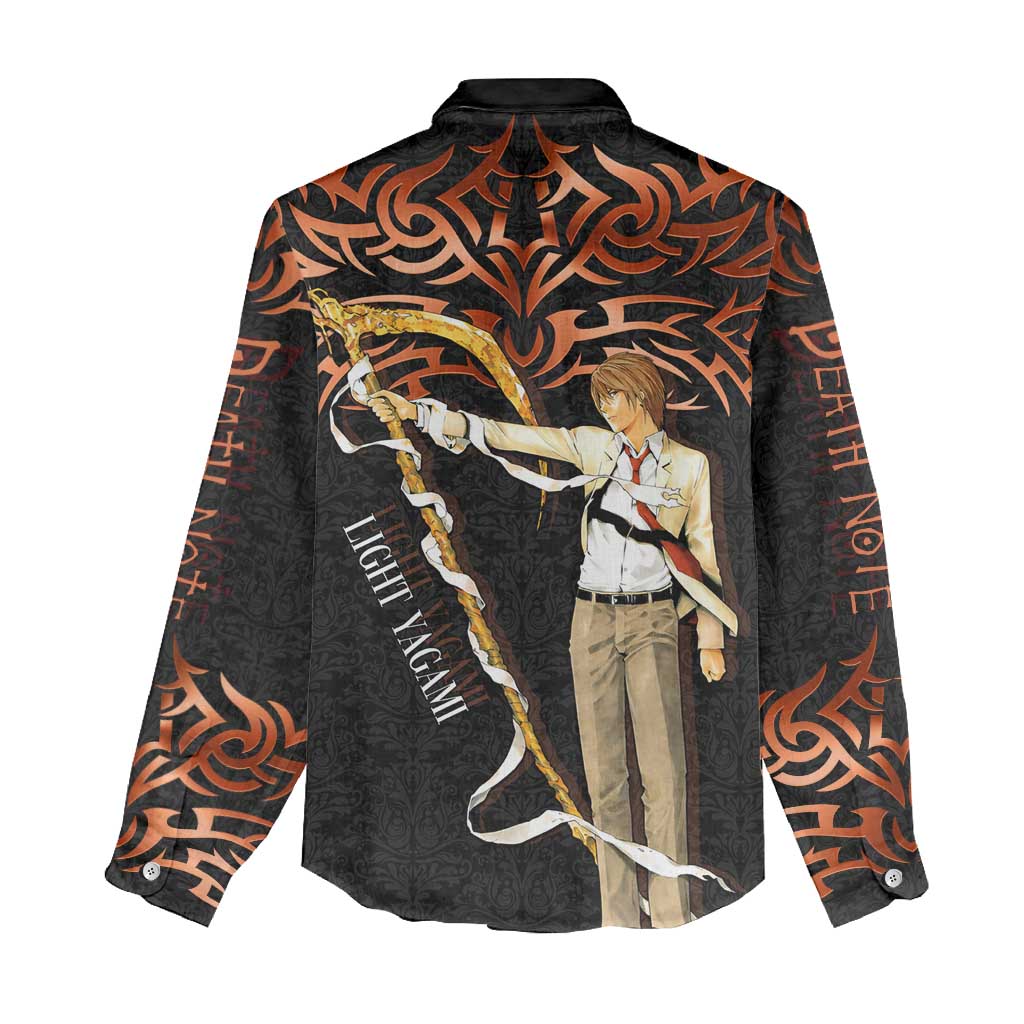 Light Yagami Death Note Women Casual Shirt Tribal Anime Fusion Style