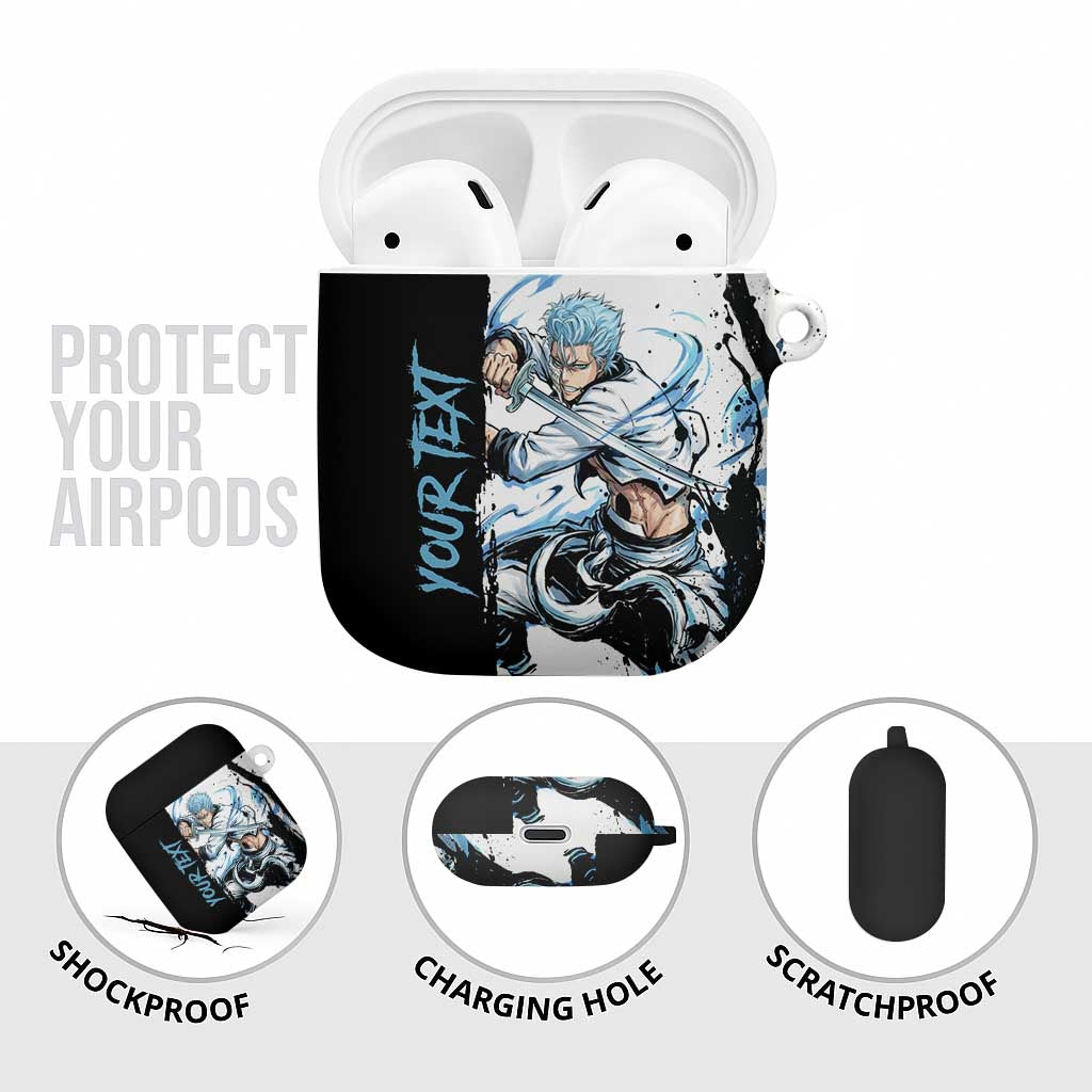 Personalized Grimmjow Jaegerjaquez AirPods Case Ink Splash Anime Brush Style