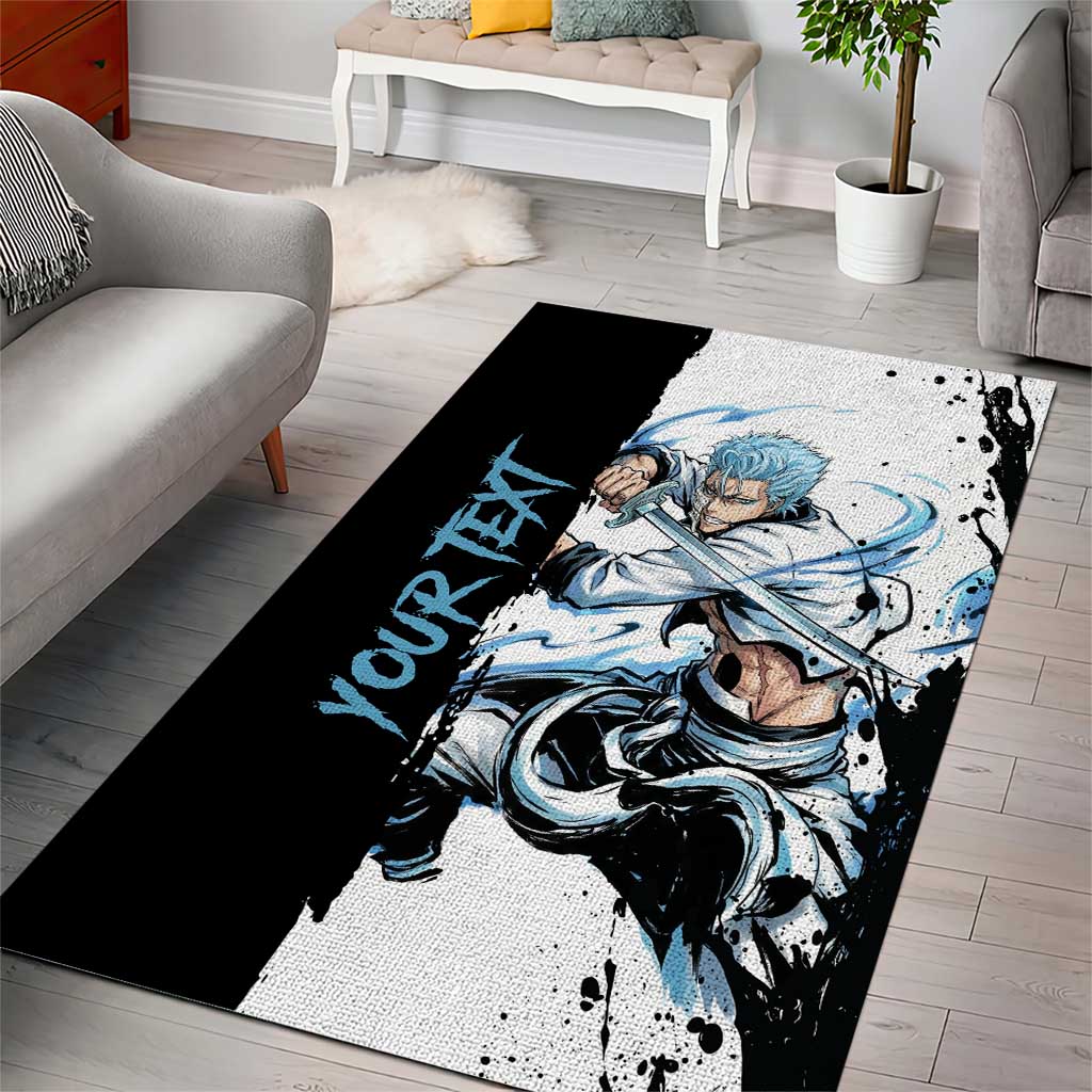 Personalized Grimmjow Jaegerjaquez Area Rug Ink Splash Anime Brush Style