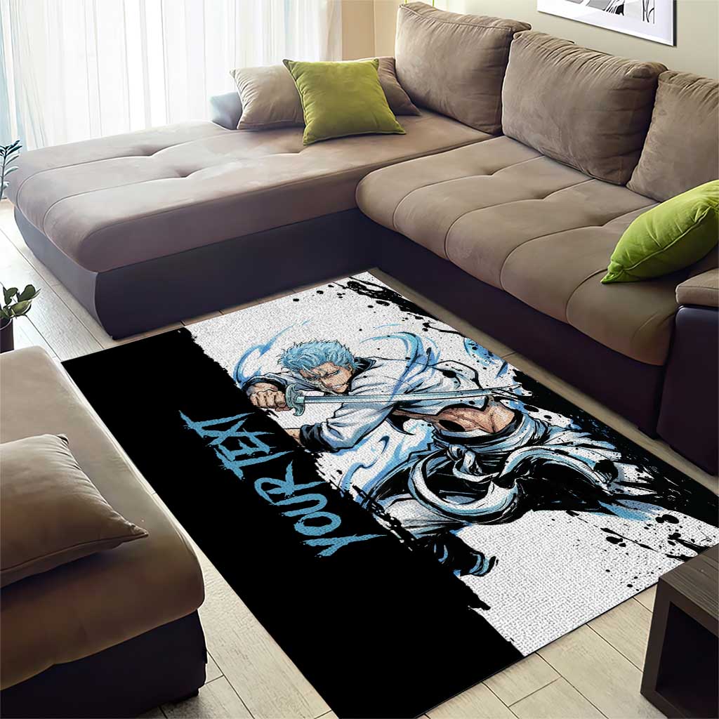 Personalized Grimmjow Jaegerjaquez Area Rug Ink Splash Anime Brush Style