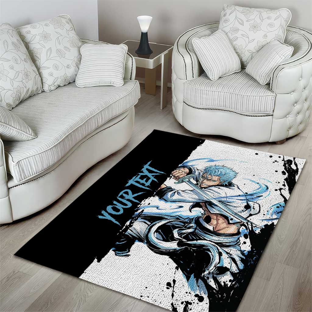 Personalized Grimmjow Jaegerjaquez Area Rug Ink Splash Anime Brush Style