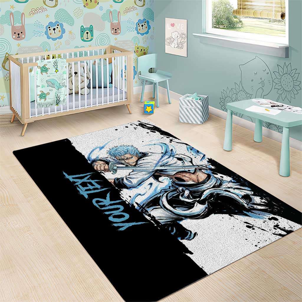 Personalized Grimmjow Jaegerjaquez Area Rug Ink Splash Anime Brush Style