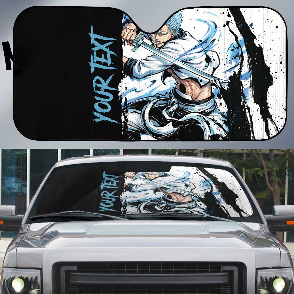Personalized Grimmjow Jaegerjaquez Auto Sun Shade Ink Splash Anime Brush Style