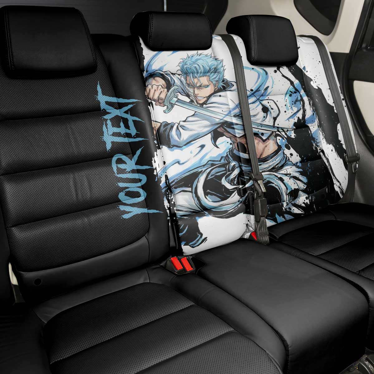 Personalized Grimmjow Jaegerjaquez Back Car Seat Cover Ink Splash Anime Brush Style