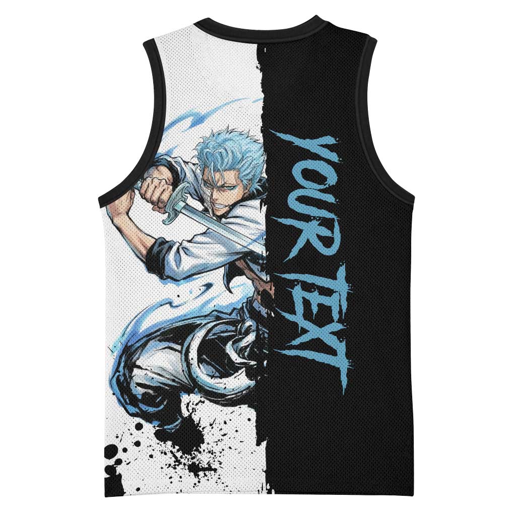 Personalized Grimmjow Jaegerjaquez Basketball Jersey Ink Splash Anime Brush Style
