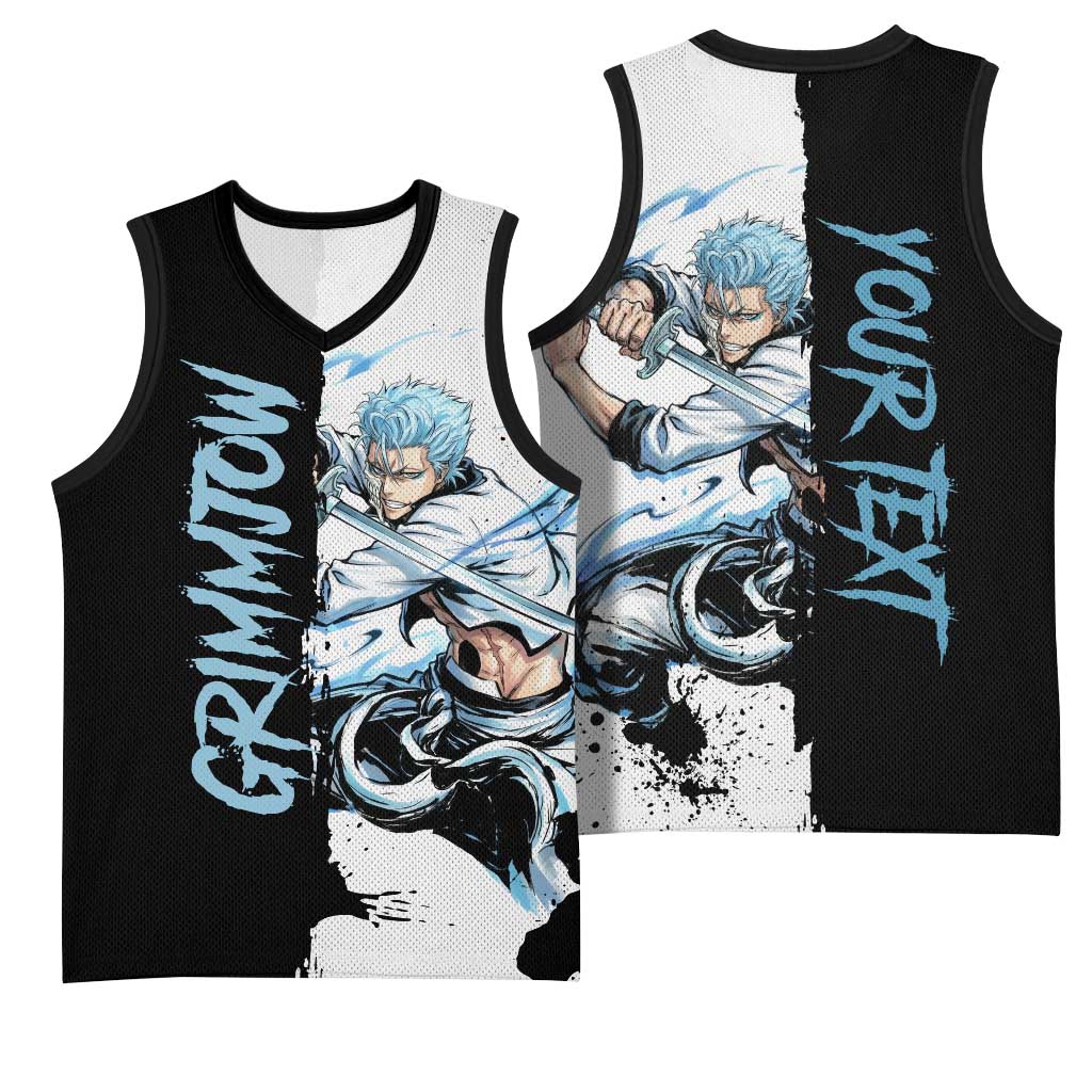 Personalized Grimmjow Jaegerjaquez Basketball Jersey Ink Splash Anime Brush Style