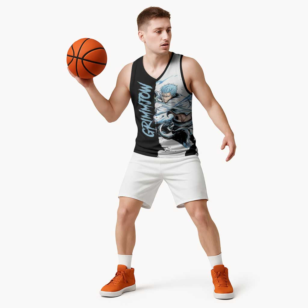 Personalized Grimmjow Jaegerjaquez Basketball Jersey Ink Splash Anime Brush Style