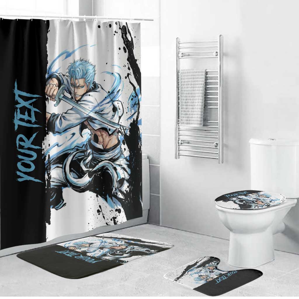Personalized Grimmjow Jaegerjaquez Bathroom Set Ink Splash Anime Brush Style