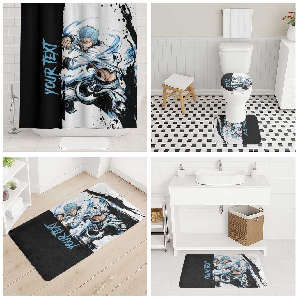 Personalized Grimmjow Jaegerjaquez Bathroom Set Ink Splash Anime Brush Style