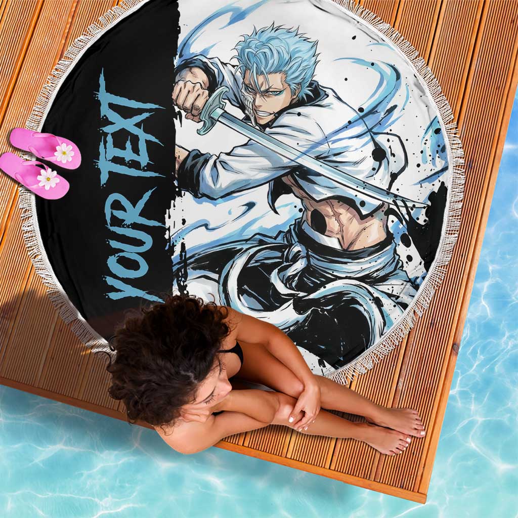 Personalized Grimmjow Jaegerjaquez Beach Blanket Ink Splash Anime Brush Style