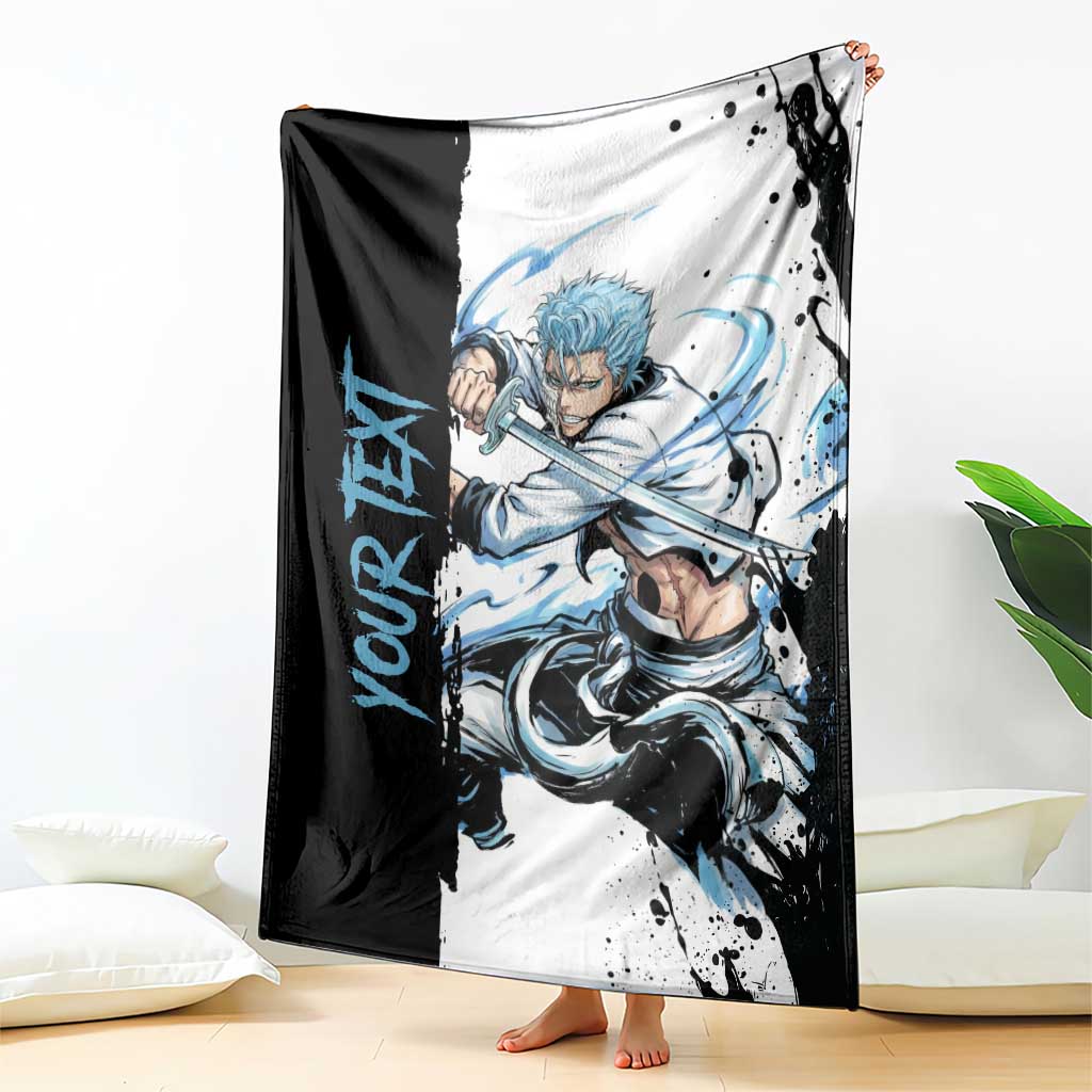 Personalized Grimmjow Jaegerjaquez Blanket Ink Splash Anime Brush Style