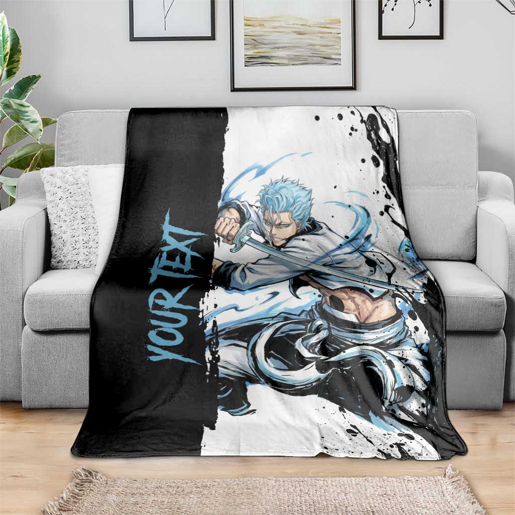 Personalized Grimmjow Jaegerjaquez Blanket Ink Splash Anime Brush Style
