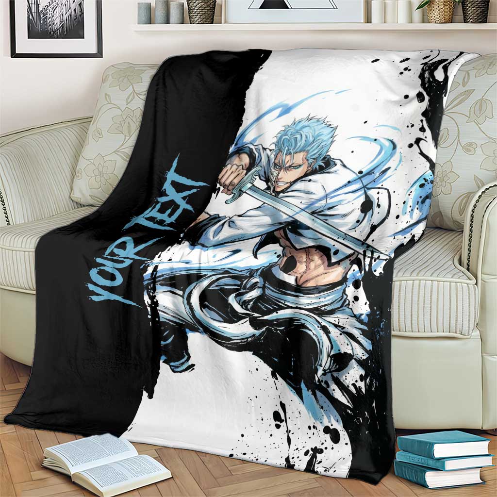 Personalized Grimmjow Jaegerjaquez Blanket Ink Splash Anime Brush Style