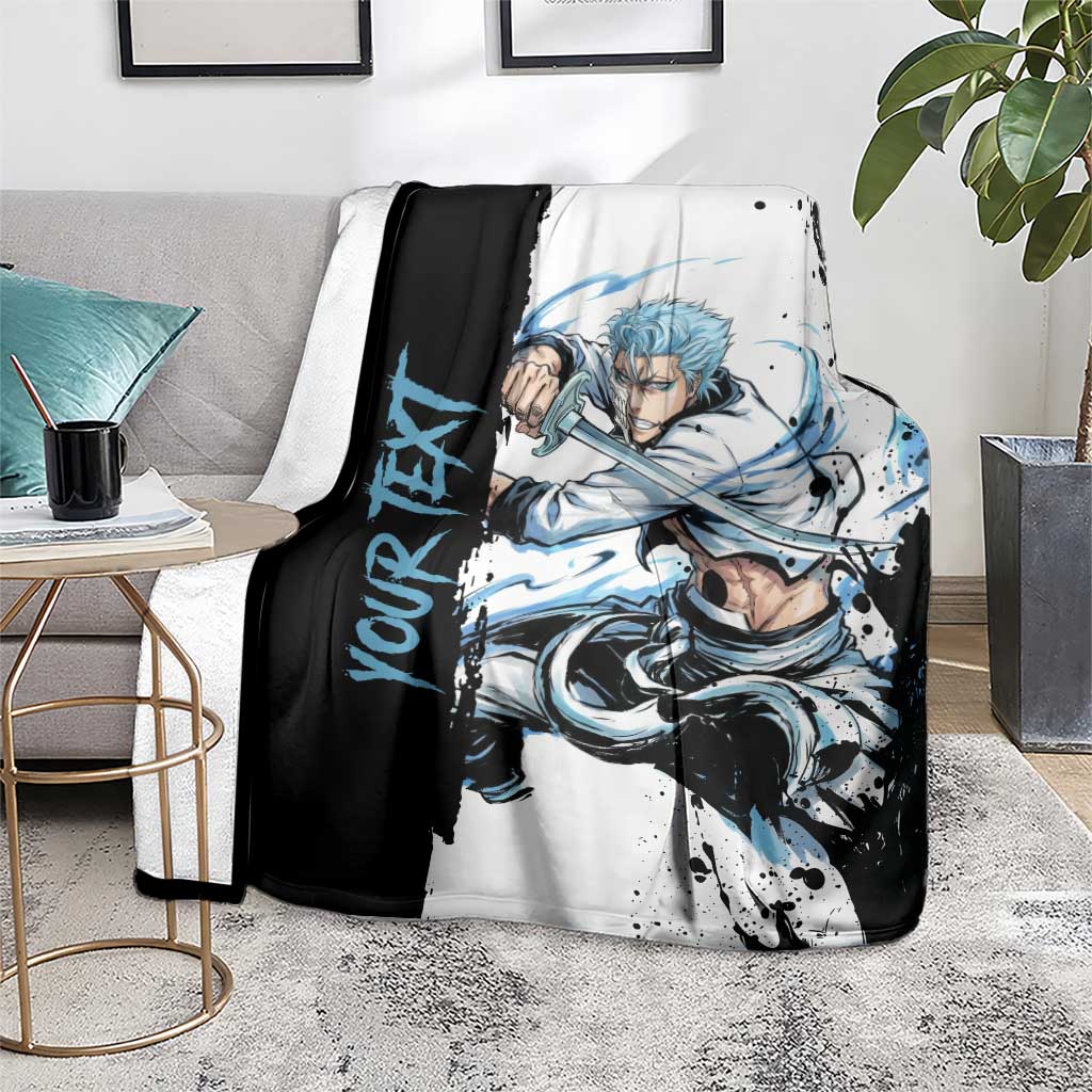 Personalized Grimmjow Jaegerjaquez Blanket Ink Splash Anime Brush Style