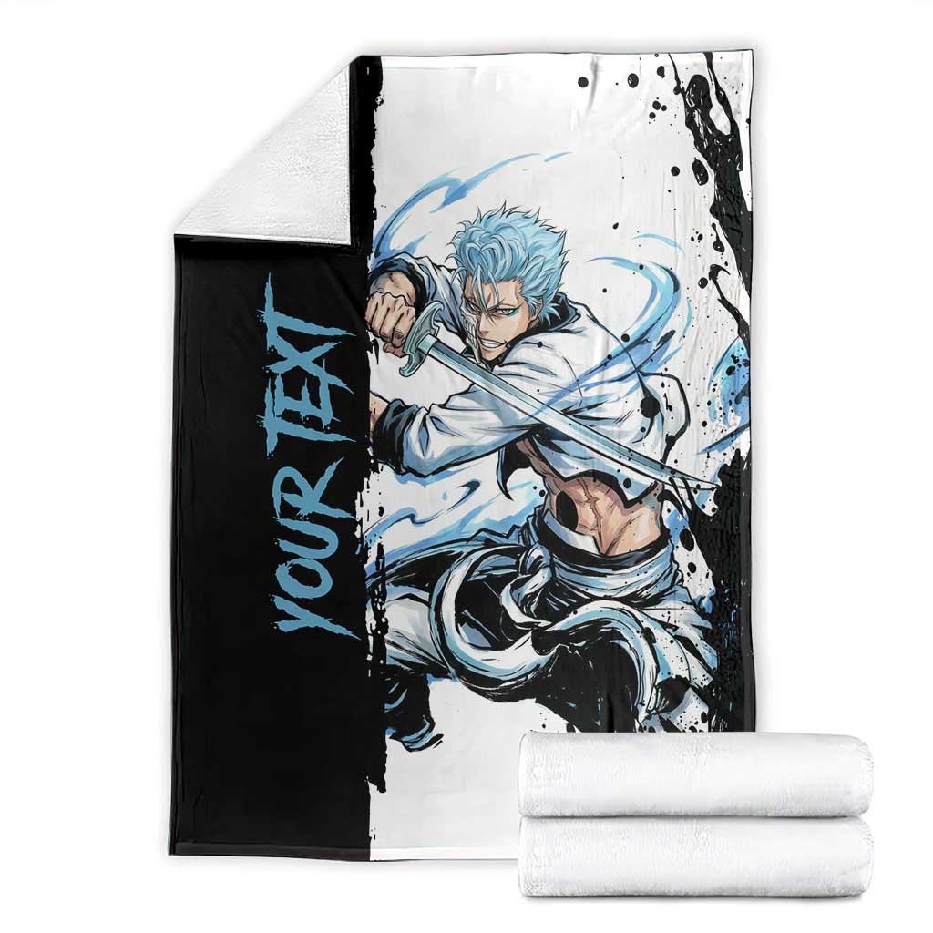 Personalized Grimmjow Jaegerjaquez Blanket Ink Splash Anime Brush Style