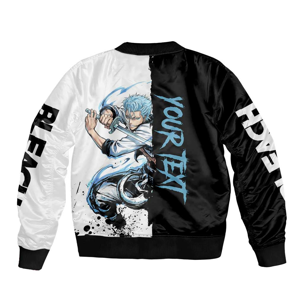 Personalized Grimmjow Jaegerjaquez Bomber Jacket Ink Splash Anime Brush Style