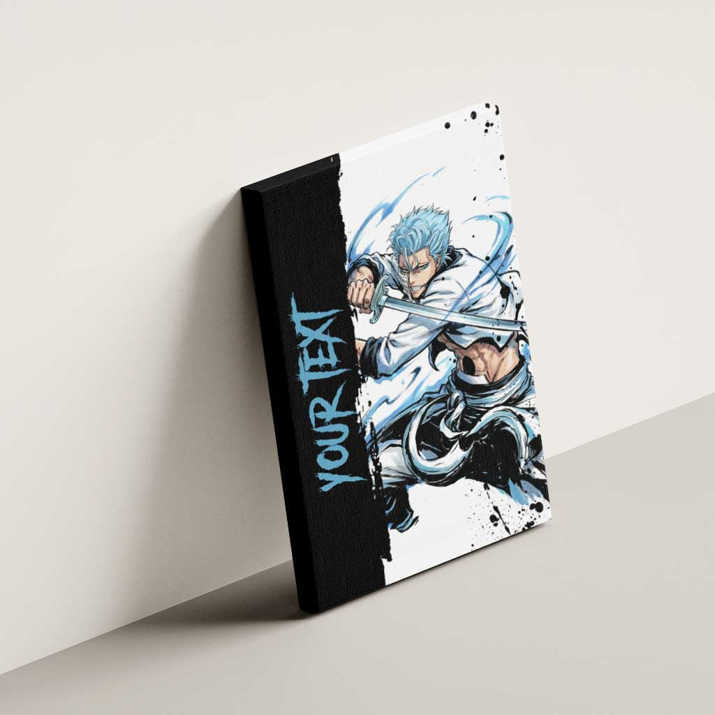 Personalized Grimmjow Jaegerjaquez Canvas Wall Art Ink Splash Anime Brush Style