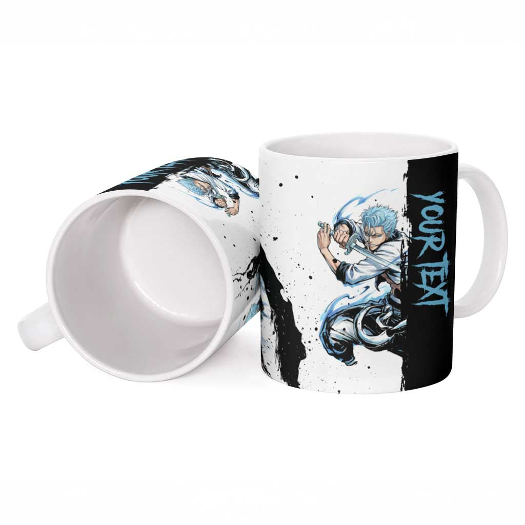 Personalized Grimmjow Jaegerjaquez Ceramic Mug Ink Splash Anime Brush Style