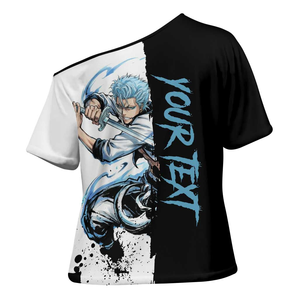Personalized Grimmjow Jaegerjaquez Cross Shoulder Shirt Ink Splash Anime Brush Style