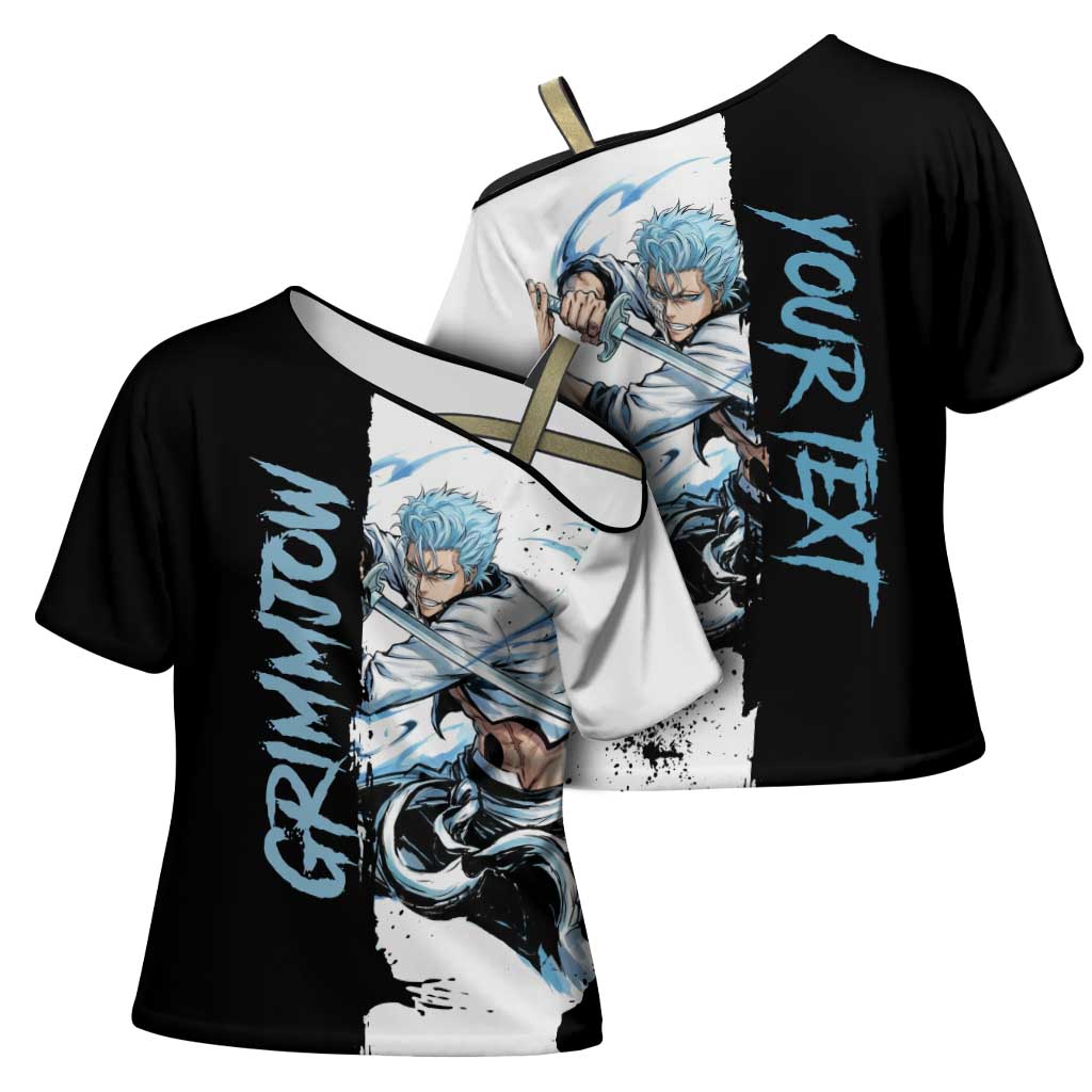 Personalized Grimmjow Jaegerjaquez Cross Shoulder Shirt Ink Splash Anime Brush Style