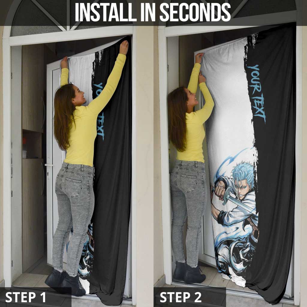 Personalized Grimmjow Jaegerjaquez Door Cover Ink Splash Anime Brush Style