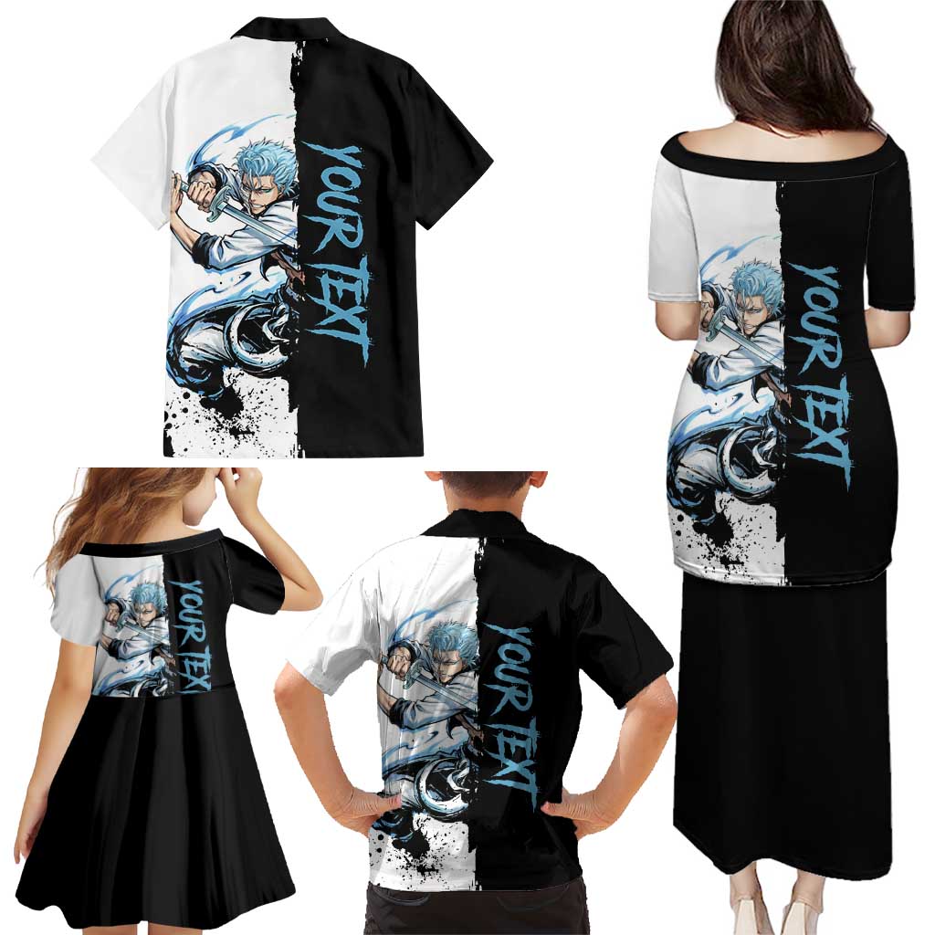 Personalized Grimmjow Jaegerjaquez Family Matching Puletasi and Hawaiian Shirt Ink Splash Anime Brush Style