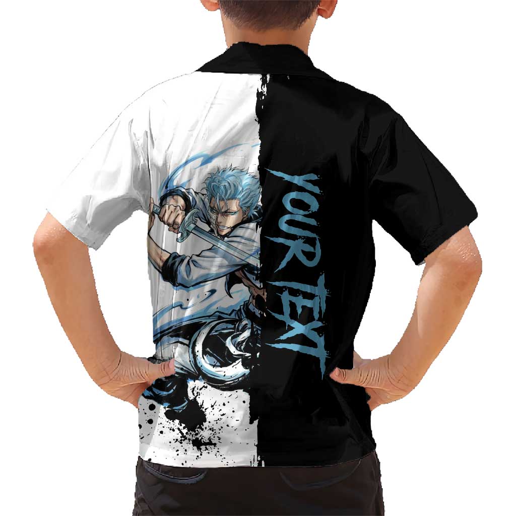 Personalized Grimmjow Jaegerjaquez Family Matching Summer Maxi Dress and Hawaiian Shirt Ink Splash Anime Brush Style