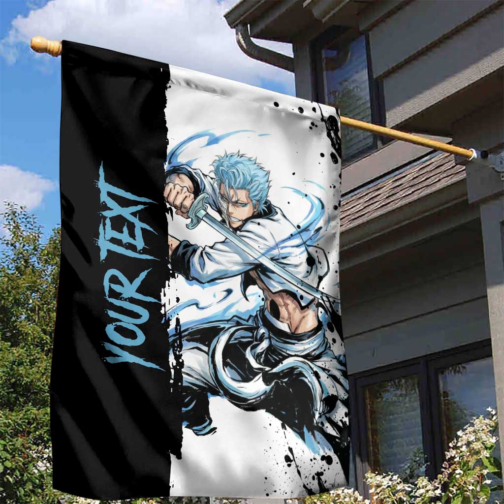 Personalized Grimmjow Jaegerjaquez Garden Flag Ink Splash Anime Brush Style