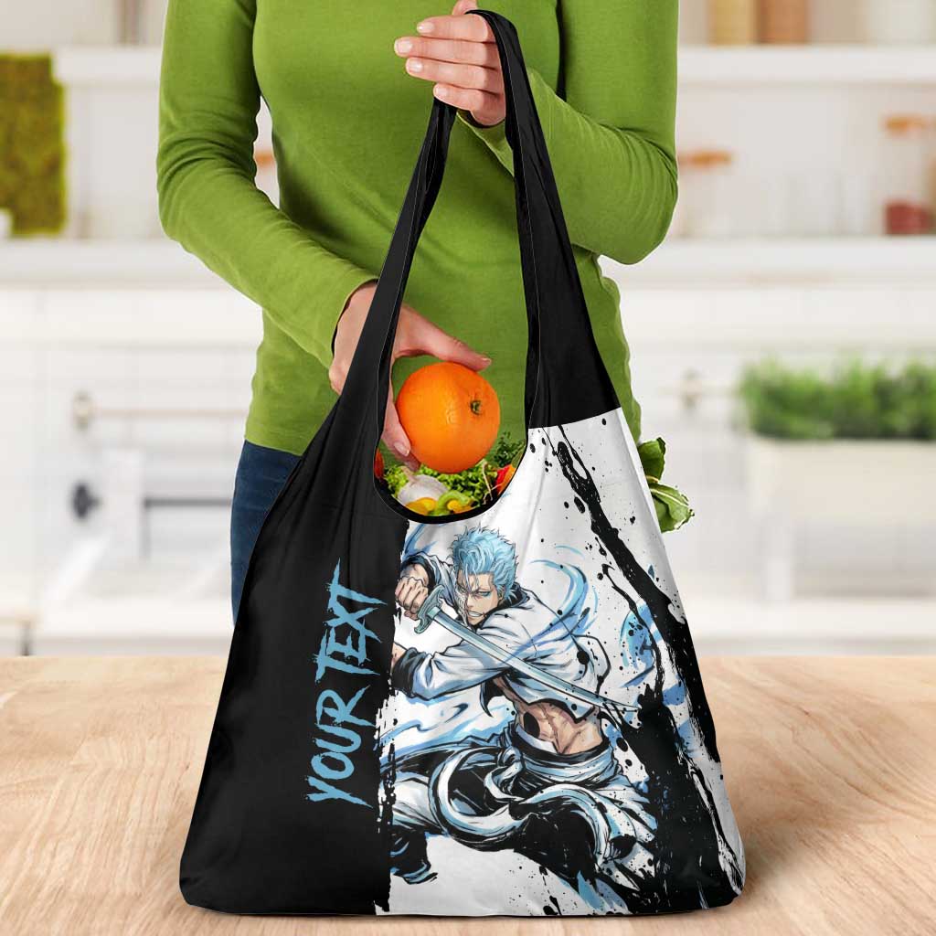 Personalized Grimmjow Jaegerjaquez Grocery Bag Ink Splash Anime Brush Style